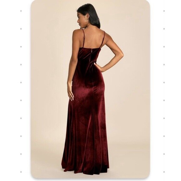 Lulus Everything I Do Wine Velvet Cowl Neck Mermaid Maxi Dress NWOT Size S Small - Picture 4 of 10